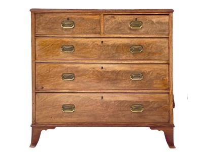 Lot 947 - A 19th century mahogany chest.