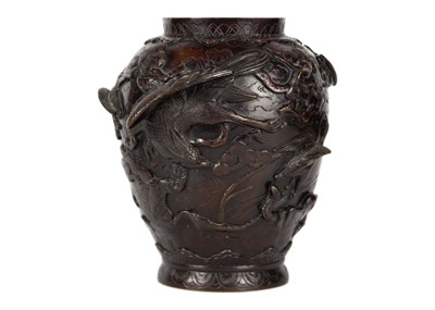 Lot 274 - A Japanese bronze vase, Meiji period.