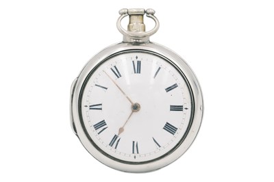 Lot 19 - A George III silver pair cased fusee pocket watch.