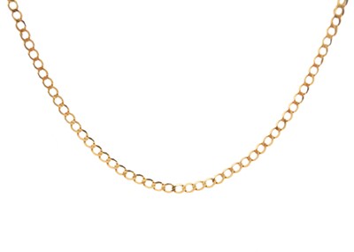 Lot 57 - A 9ct hallmarked gold curb-link necklace.