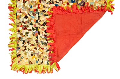 Lot 259 - An elaborate dated Victorian crazy patchwork quilt.