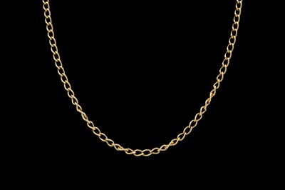 Lot 107 - A 9ct hallmarked gold curb link 23.5" neck chain.