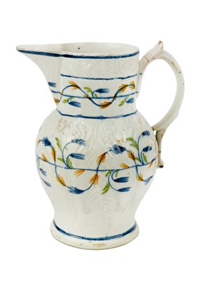 Lot 1278 - A late 18th century Staffordshire pratt ware jug.