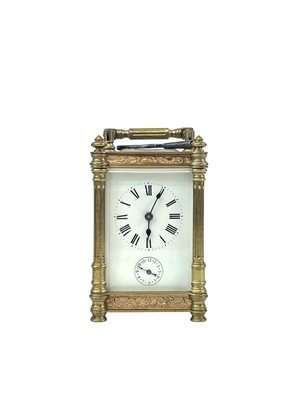 Lot 528 - A French carriage alarm clock.