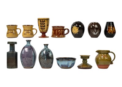 Lot 349 - A collection of Devon and Somerset studio pottery.