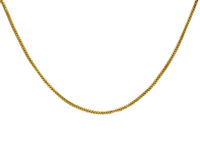 Lot 27 - A Victorian high-purity gold snake link chain with engraved barrel clasp.