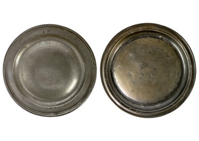 Lot 1299 - An 18th century pewter dish, touchmarks for Sampson Hodges Tiverton.