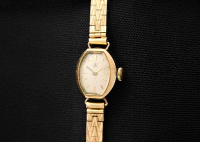 Lot 228 - EBEL - A 9ct lady's manual wind bracelet wristwatch.