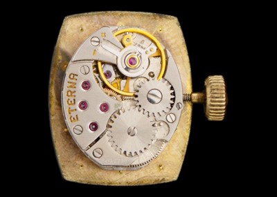 Lot 151 - ETERNA - An 18ct lady's manual wind bracelet wristwatch.