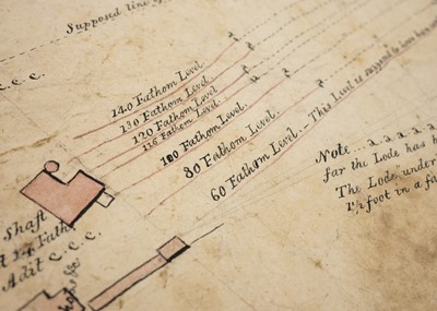 Lot 109 - Map of the Northern Part of Wheal Fortune Mine in Gwennap 1828'