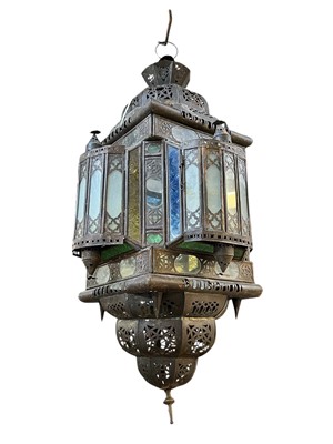 Lot 559 - A Morrocan hanging lantern or lamp.