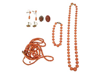 Lot 279 - A collection of coral jewellery.