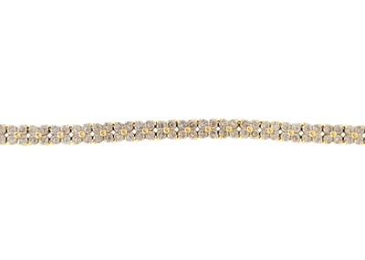 Lot 53 - An 18ct diamond cluster set line bracelet.