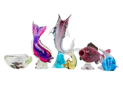 Lot 1477 - A collection of sea-themed art glass.