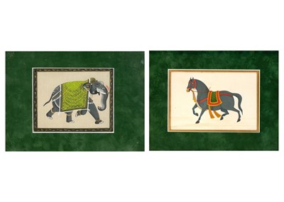 Lot 39 - Two Indian watercolour paintings of a horse and elephant..