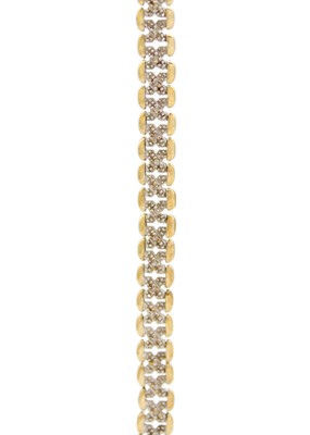 Lot 161 - A 9ct white and yellow gold diamond set bracelet.