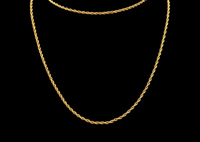 Lot 197 - A 9ct rope twist 28.5" necklace.