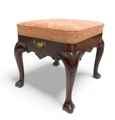 Lot 1260 - A George I walnut stool.