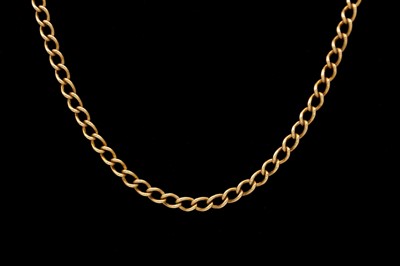 Lot 117 - A 9ct hallmarked gold curb link 23.75" neck chain.