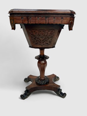 Lot 896 - An early Victorian rosewood work table.