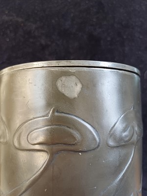 Lot 1561 - A Liberty & Co Tudric pewter tobacco jar and cover