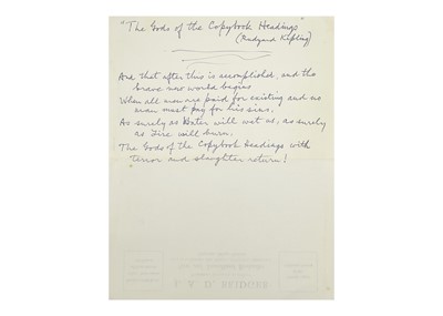 Lot 230 - (Signed) Rudyard Kipling
