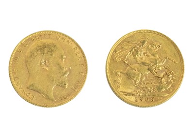 Lot 76 - 1909 Royal Mint King Edward VII gold sovereign