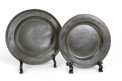 Lot 1126 - Pewter chargers