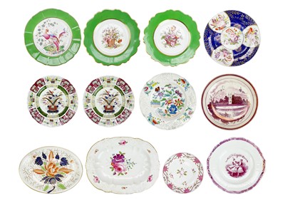 Lot 767 - Two 19th-century lustre dishes 'The Royal Polka' and church scene.