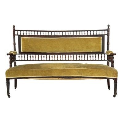 Lot 1699 - A late Victorian Collinson & Lock rosewood settee.