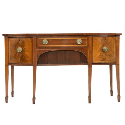 Lot 1701 - A George III mahogany and boxwood strung sideboard.