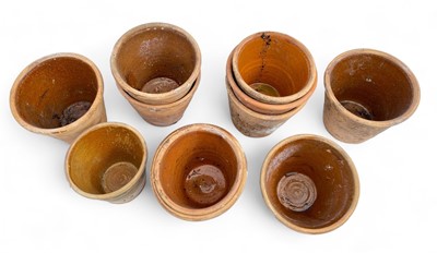 Lot 1572 - Eleven terracotta pots, with internal glazing