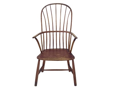 Lot 968 - An ash and elm stick filled Windsor armchair, 19th century.