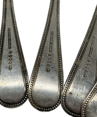 Lot 20 - Five silver coffee spoons, 64g Sheffield 1927,...