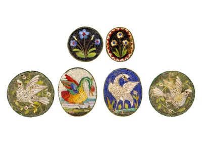 Lot 233 - A selection of six small micro mosaic plaques.