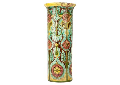 Lot 474 - A Della Robbia pottery cylindrical vase, (Birkenhead 1894-1906).