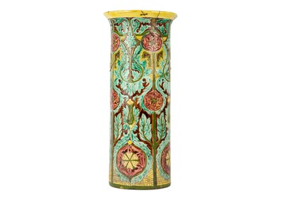 Lot 474 - A Della Robbia pottery cylindrical vase, (Birkenhead 1894-1906).