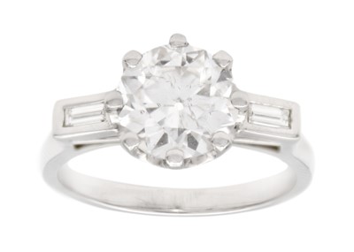 Lot 20 - A good 2.41ct estimated diamond solitaire platinum ring with Birmingham Assay report.