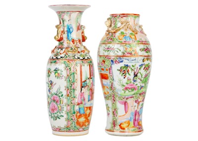 Lot 5 - Two Chinese Canton porcelain vases, 19th century.