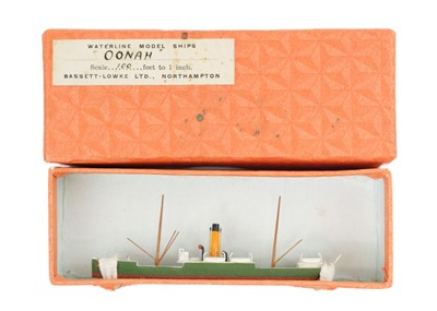 Lot 836 - Bassett-Lowke 100 feet : 1 inch scale Waterline Model Ship "Oonah" - boxed model