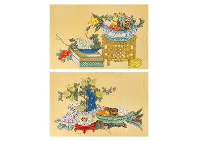 Lot 14 - Two Chinese still life paintings.