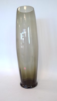 Lot 25 - A tall Murano smoked glass vase, with original...