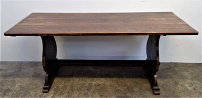 Lot 3531 - A oak refectory type dining table, 20th...