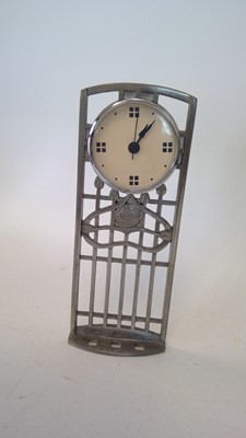 Lot 38 - A Charles Rennie Mackintosh pewter clock...