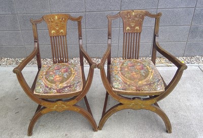 Lot 12 - A pair of Savanarola Style Chairs. The Chairs...