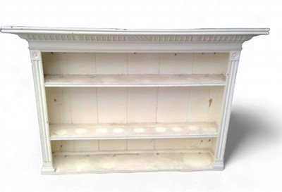 Lot 19 - A Georgian painted pine rack 157cm wide 29cm...