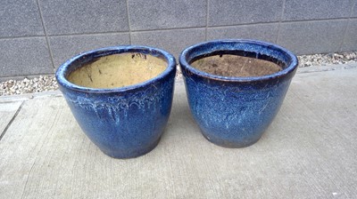 Lot 45 - Two, Glazed Ceramic Pots. The Pots are 13"...