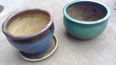 Lot 41 - Two Plant Pots, the Largest is 15.5" in diameter.