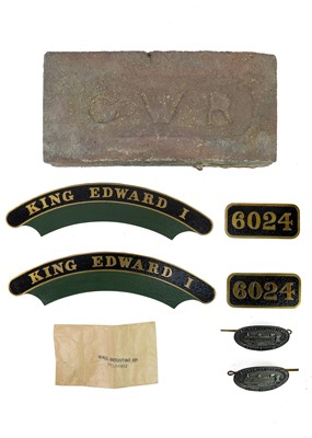 Lot 557 - GWR Brick, Replica "King" Class Nameplates, Various Tickets & "City of Truro" Model