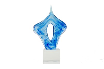 Lot 404 - A blue Murano type abstract glass sculpture.